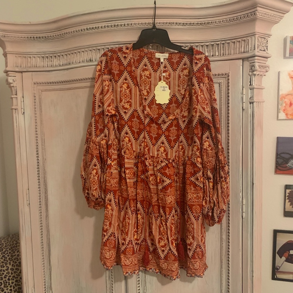 NWT Velzera BOHO style oversized dress size small